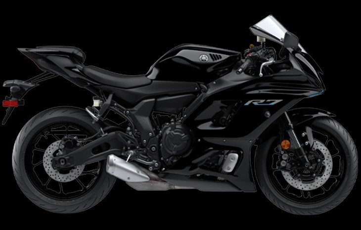 Studio image of Yamaha YZF-R7 HO 2023 in Black Colourway, Available at Brisan Motorsports Newcastle