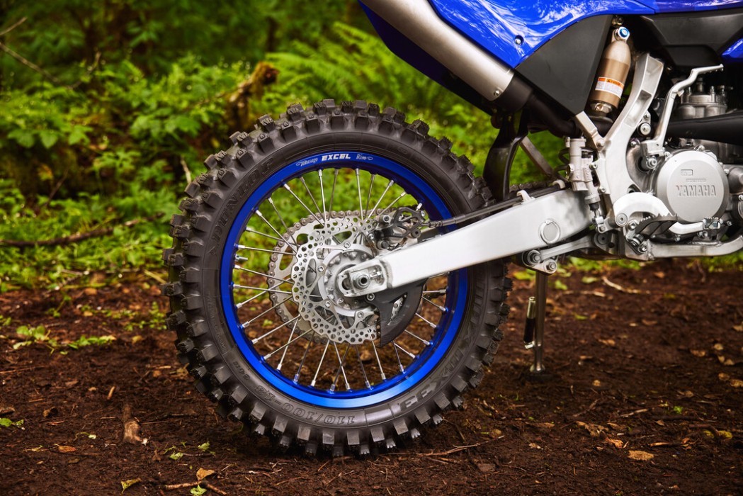 YZ250X 2025 static image of enduro bike rear wheel