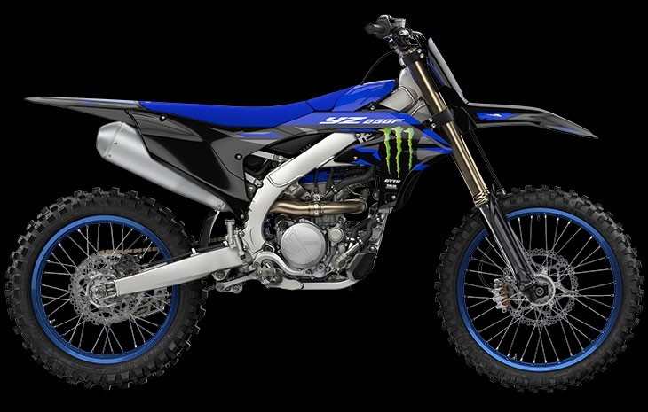 Yamaha YZ250FSP Studio image in SP Monster Energy colourway, available at Brisan Motorsports Islington