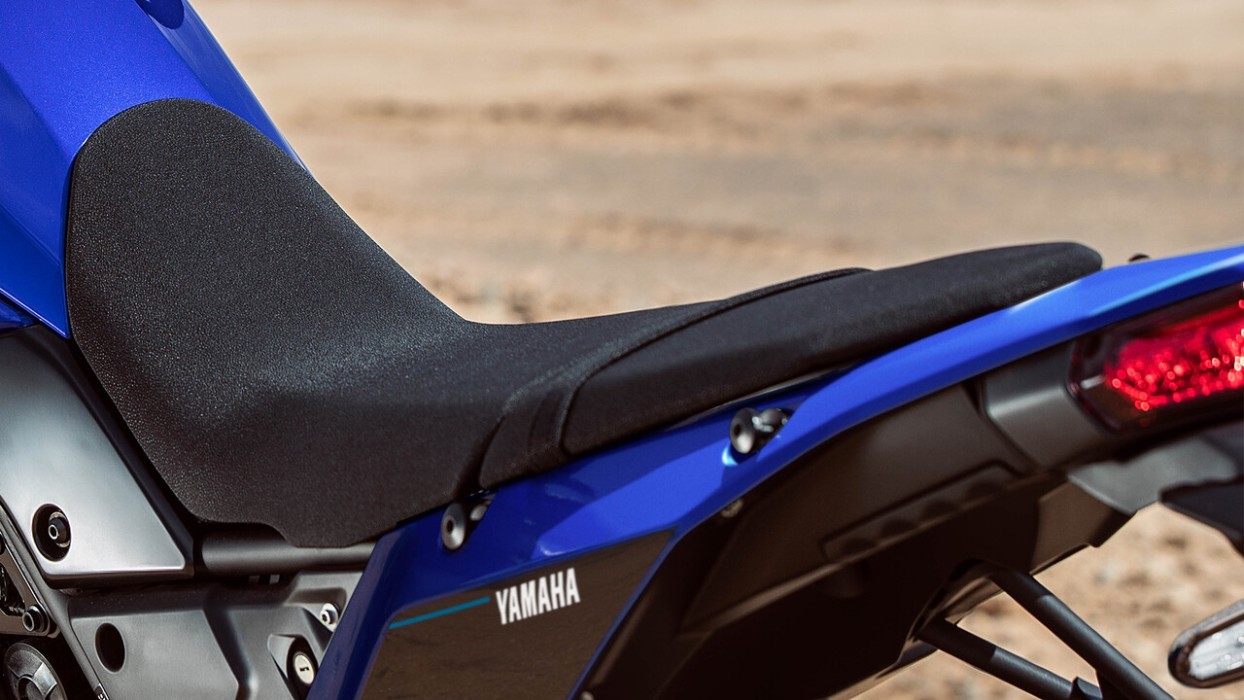 Detail image of Yamaha Tenere 700 in Blue Colourway, slim black seat
