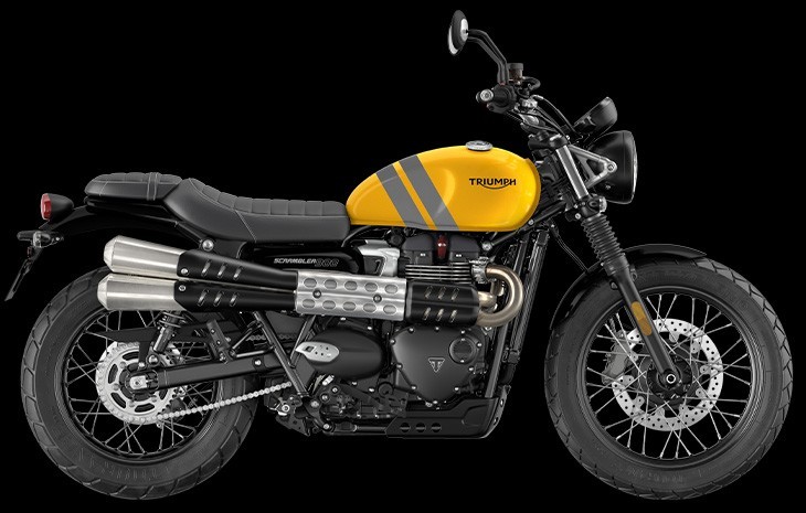 2024 Triumph Scrambler 900 in Cosmic Yellow Graphite at Brisan Motorcycles Newcastle