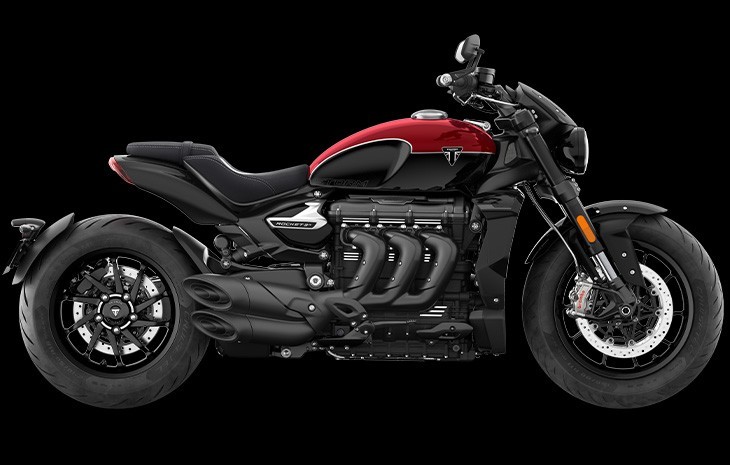 Studio image of Triumph Rocket 3 Storm R in Red, available at Brisan Motorcycles Newcastle