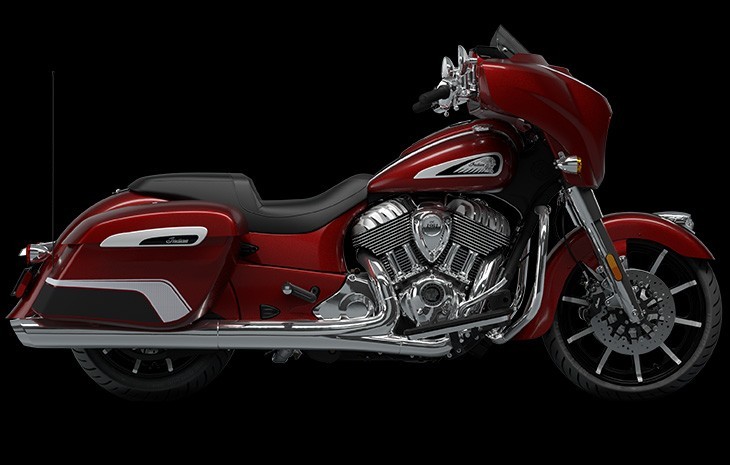 Studio image of Indian Motorcycle Chieftain Limited in Maroon Metallic Colourway, Available at Brisan Motorcycles Newcastle