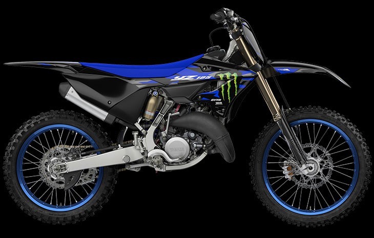 Yamaha YZ125SP Studio image in SP Monster Energy colourway, available at Brisan Motorsports Islington