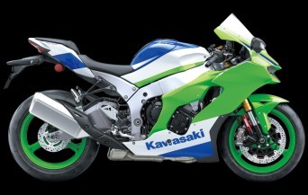 Studio image of 2024 Kawasaki Ninja ZX-10R 40th Anniversary in special limited edition colourway, available at Brisan Motorcycles Newcastle