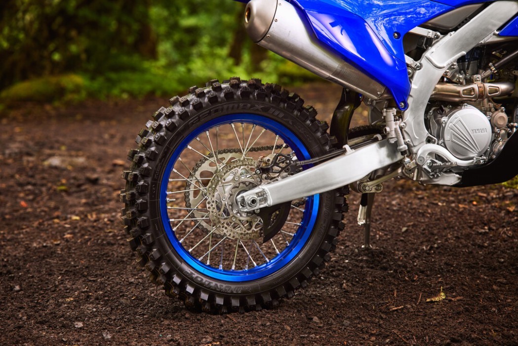 YZ250FX 2025 static image of enduro bike rear wheel