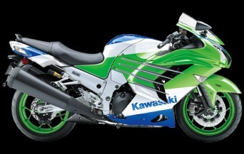 Studio image of Kawasaki Ninja ZX-14R SE 40th Anniversary in special anniversary colourway, available at Brisan Motorcycles Newcastle