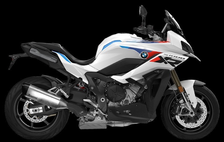 Studio image of BMW S 1000 XR M Sport 2024 in Light White/M Motorsport Colourway, available at Brisan Motorcycles Newcastle