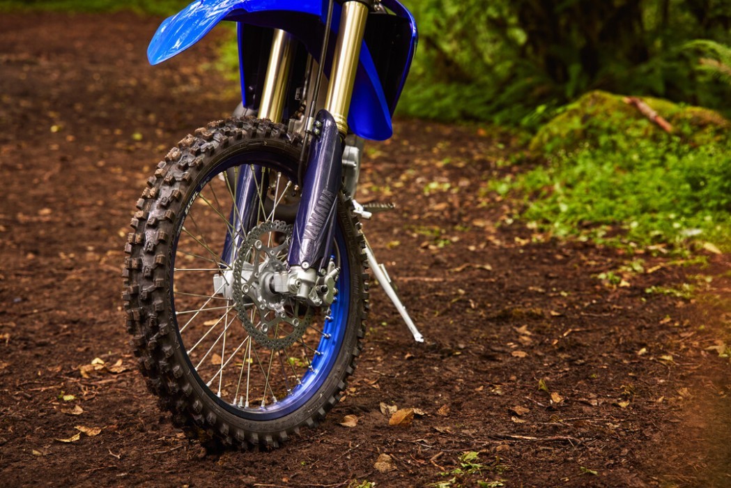 YZ125X 2025 static image of enduro bike front wheel