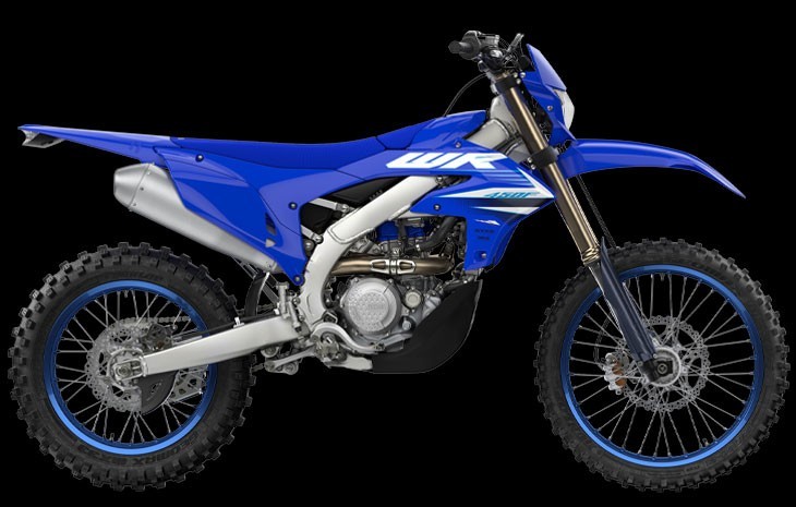 Yamaha WR450F Studio image in blue colourway, available at Brisan Motorsports Islington