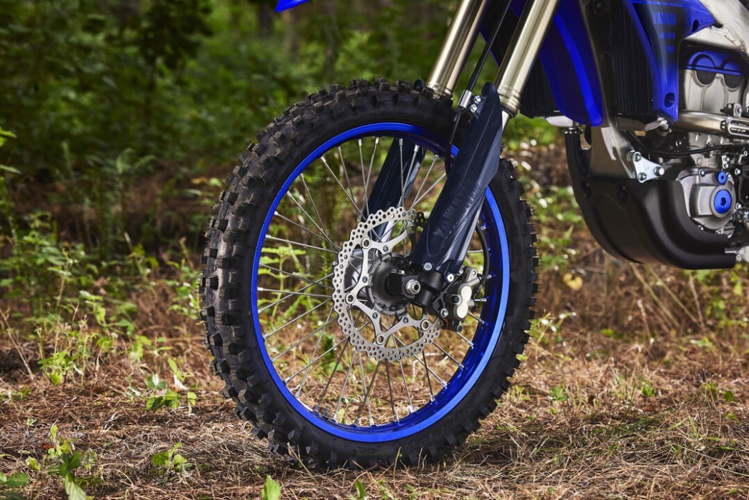 Detail image of Yamaha YZ250FX in Blue colourway available front wheel, brakes and suspension