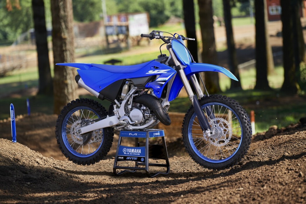 YZ125 2025 static image of motocross bike on jump