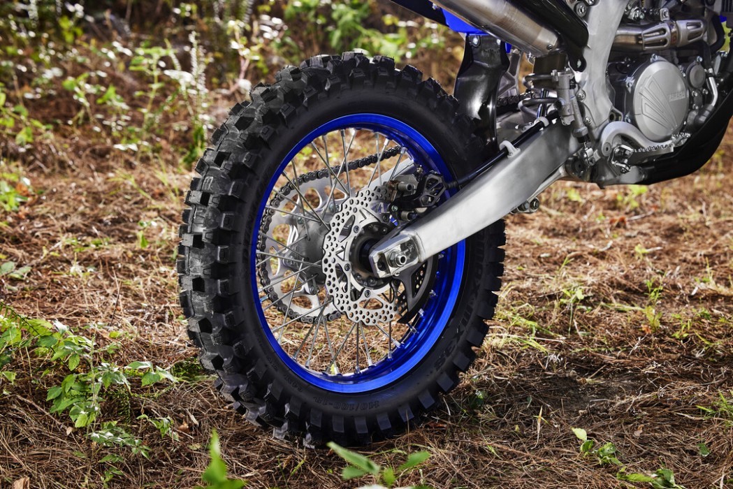 Detail image of Yamaha YZ250FX in Blue colourway, rear wheel