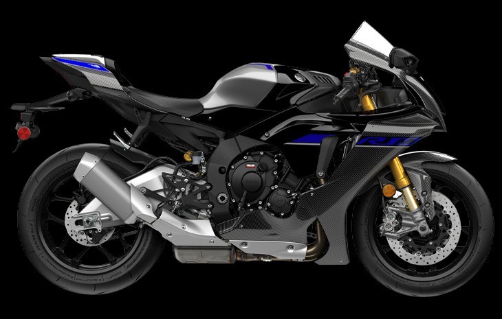 Studio image of Yamaha YZF-R1M 2024 in Black colourway, available at Brisan Motorycles Newcastle