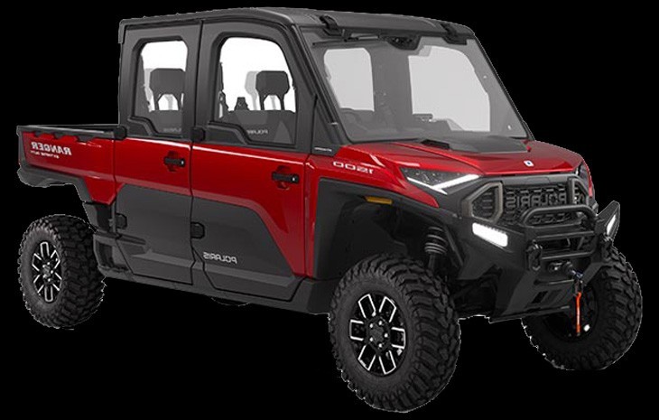 Studio image of Ranger Crew XD 1500 Northstar Ultimate in Sunset Red, available at Brisan Motorcycles Newcastle