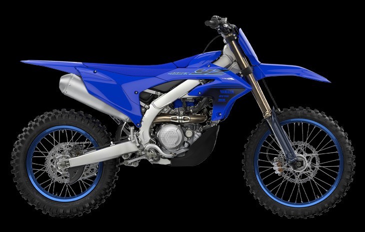 Studio image of Yamaha YZ450FX in Blue colourway, available at Brisan Motorsports Islington