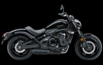 Studio image of Kawasaki Vulcan S 650 2024 in Metallic Flat Spark Black Colourway, available at Brisan Motorcycles Newcastle