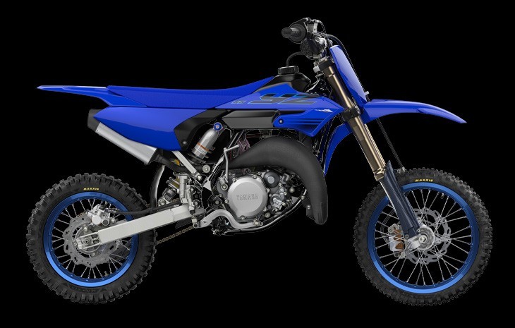 Studio image of Yamaha YZ65 kids motocross bike in blue colourway, available at Brisan Motorsports Islington