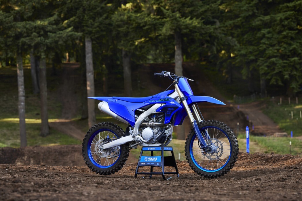 Static image of Yamaha YZ250F 2024 Motocrosser in Blue Colourway, long shot