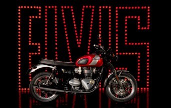 Studio image of Triumph Bonneville T120 Elvis Presley Limited Edition in red colourway, available at Brisan Motorcycles Newcastle