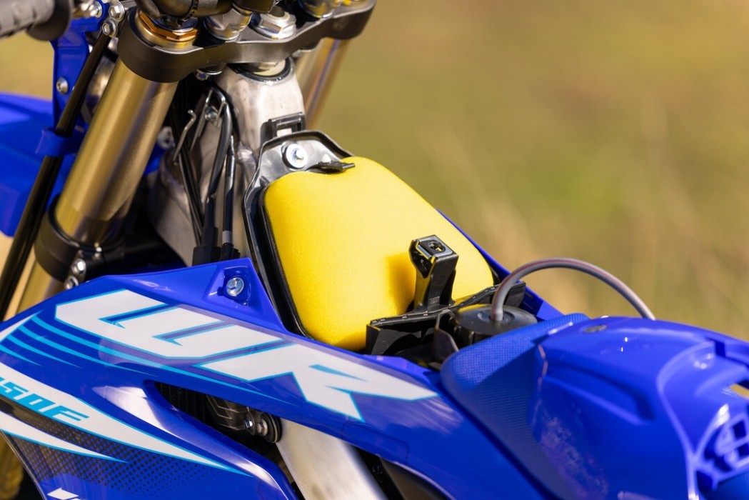 WR250F 2025 detail image of airbox section with cover off showing the air filter