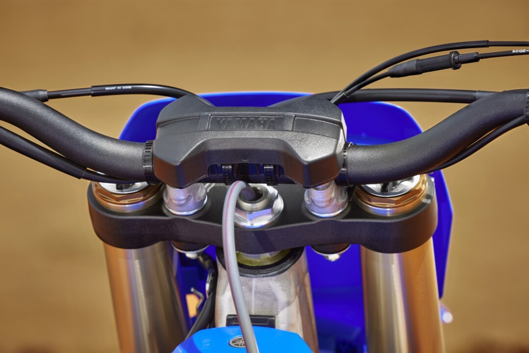 Detail image of Yamaha YZ450F 2024 Motocrosser in Blue Colourway, handlebars close up