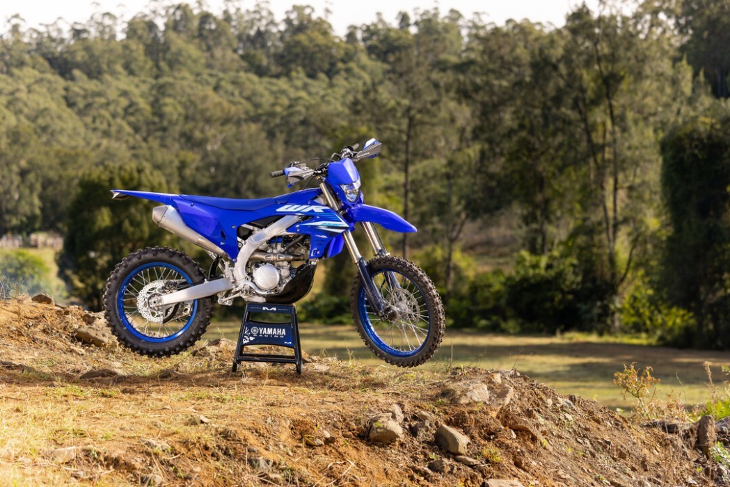 WR250F 2025 static image of motocross bike in outdoor area