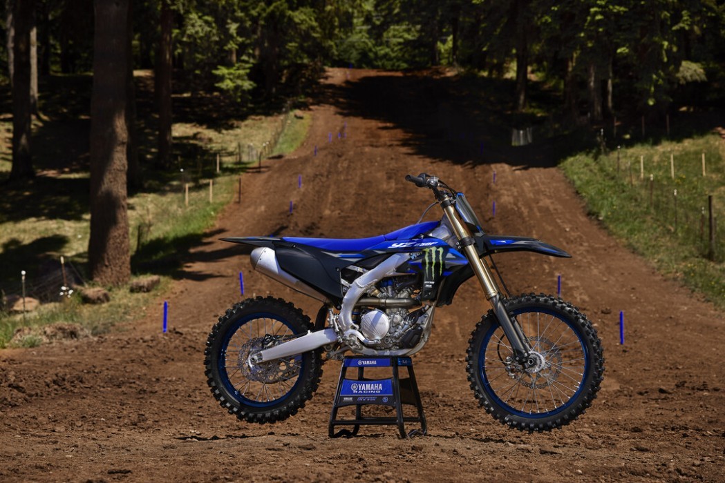 YZ250FSP 2025 static image of motocross bike standing on track