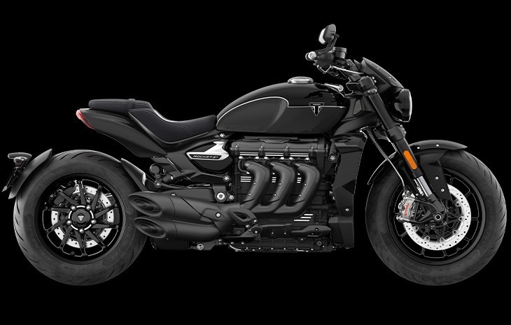 Studio image of Triumph Rocket 3 Storm R in Granite, available at Brisan Motorcycles Newcastle